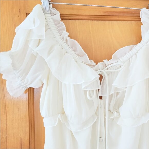 ASOS DESIGN Maternity off shoulder midi dress - Picture 2 of 4